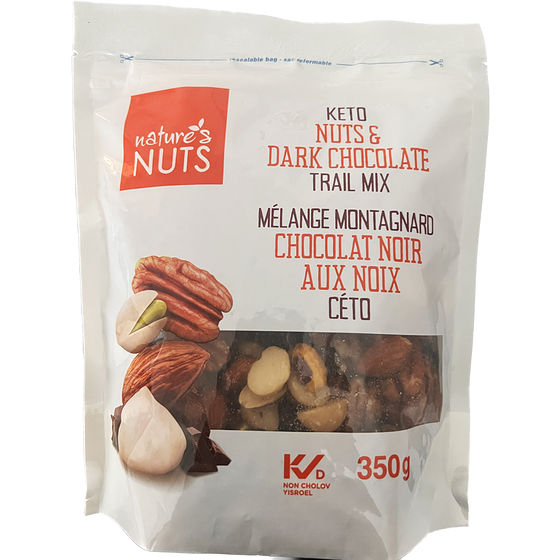 Nature's Nuts Nuts & Dark Chocolate Trail Mix, Keto 350 g, $3.71/100g