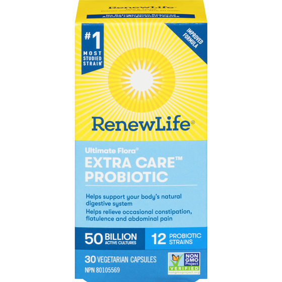 Renew Life Ultimate Flora Extra Care Probiotic, 50 Billion Active Cultures, 30 Vegetarian capsules 30 ea, $1.67/1ea