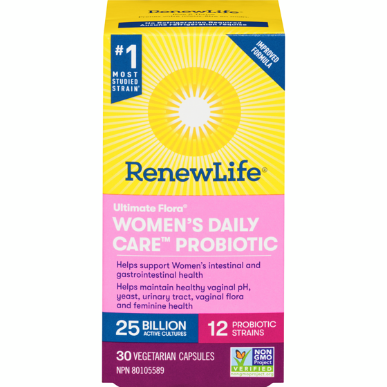 Renew Life Ultimate Flora Women's Daily Care Probiotic, 25 Billion Active Cultures, 30 Vegetarian capsules 30 ea, $1.40/1ea