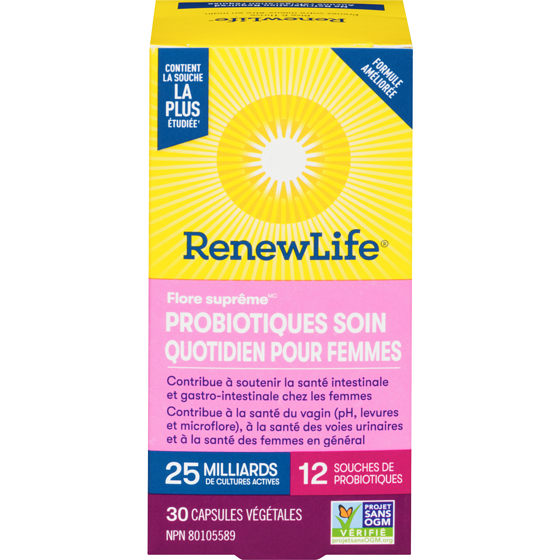 Renew Life Supplément de probiotiques Flore suprêmeMC Soin quotidien pour femmes, 25 milliards de cultures actives 30 ea, 1,37 $/1ch