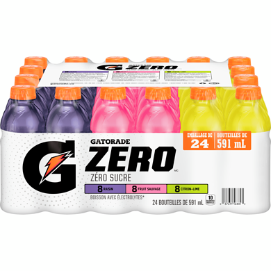 Gatorade Zero variety saveurs 24x591.0 ml, 0,15 $/100ml