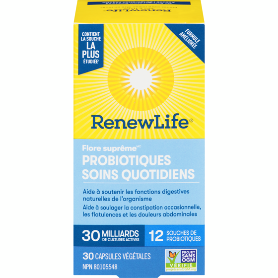 Renew Life Supplément de probiotiques Flore suprêmeMC Soins quotidiens, 30 milliards de cultures actives, 30 capsules 30 ea, 1,37 $/1ch