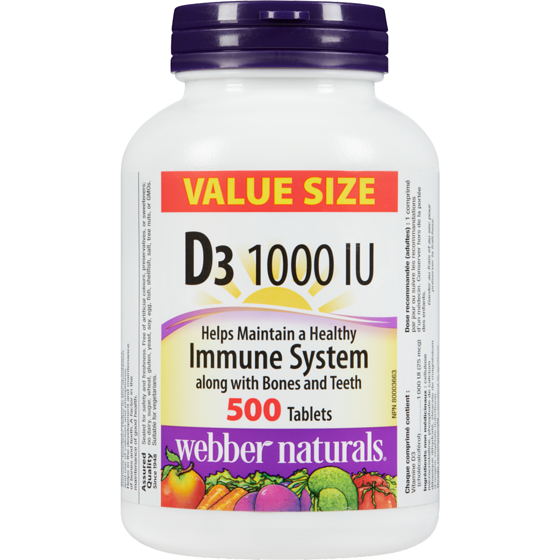 Webber Naturals 1 000 Ui Format Économique D3 500 ea, 0,03 $/1ch