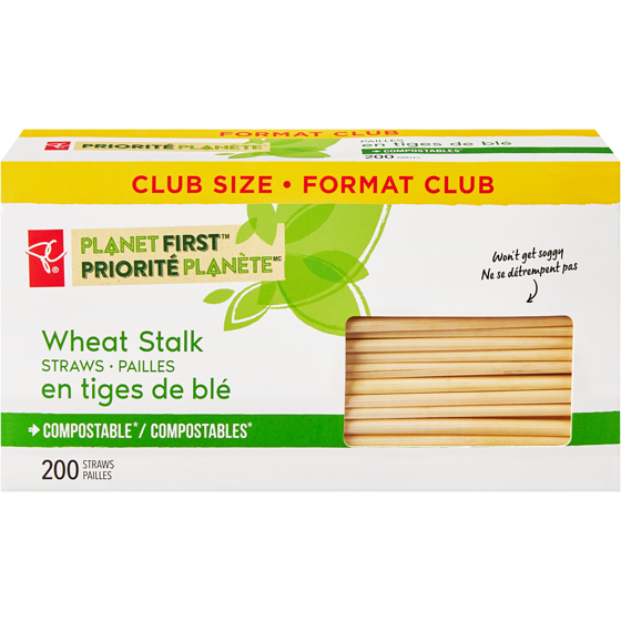le Choix du Président Planet First Pailles en tige de blé, compostables, 200 pailles 200 ea, 0,05 $/1ch