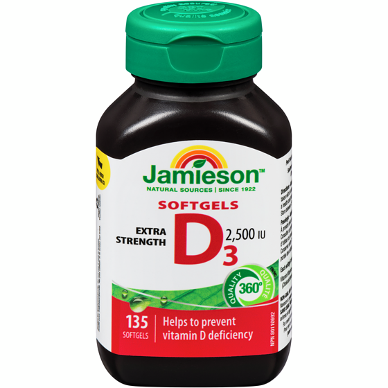Jamieson Vitamin D3 Extra Strength Softgels 135 ea, $0.08/1ea