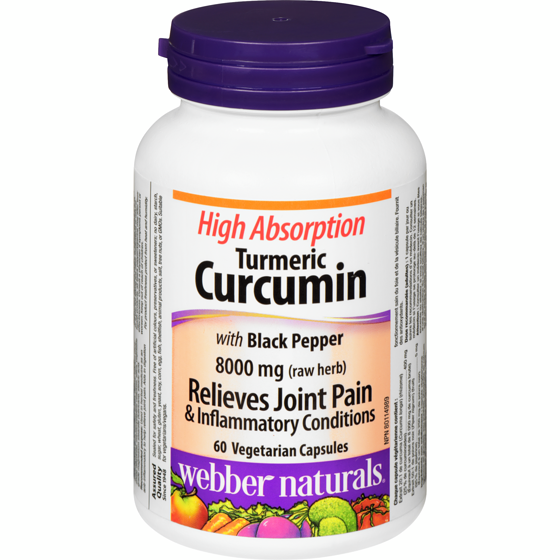 Webber Naturals Turmeric Curcumin High Absorption 8000 Mg (Raw Herb) With Black Pepper 60 ea, $0.39/1ea