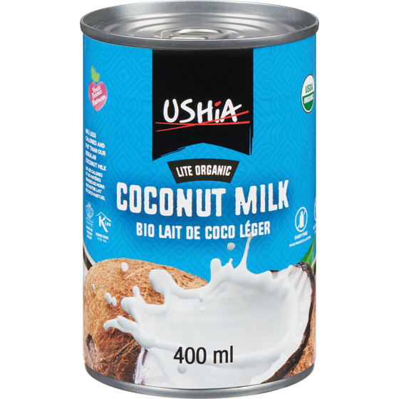 Ushia Bio lait de coco léger 400 ml, 0,82 $/100ml