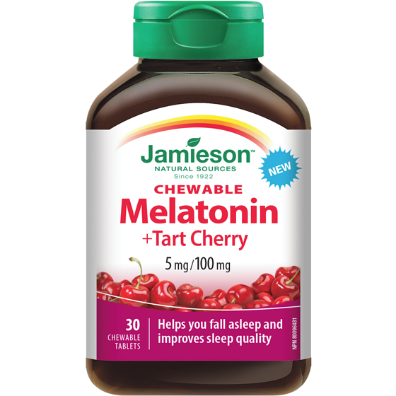 Jamieson Melatonin + Tart Cherry 5 mg/ 100 mg 30 ea, $0.52/1ea