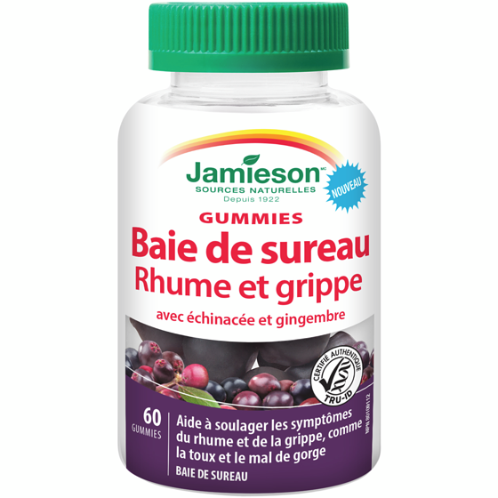 Jamieson Baie De Sureau Rhume et Grippe Gummy 60 ea, 0,37 $/1ch