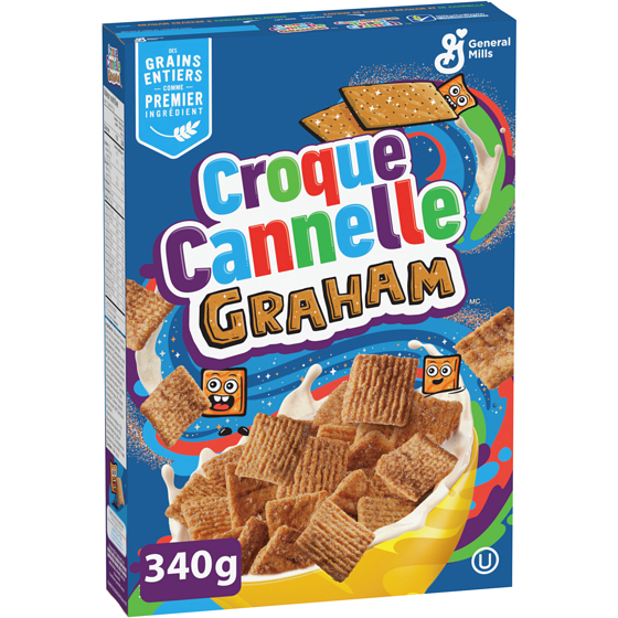 General Mills Croque Cannelle Graham, Céréales Pour le Petit-déjeuner, Grains Entiers 340 g, 1,70 $/100g
