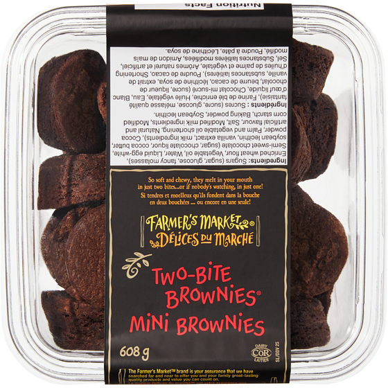 Farmer's Market Two-Bite Brownies 608 g, $1.64/100g