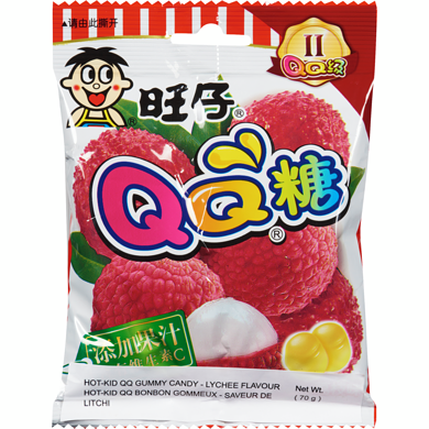 Hot Kid Qq bonbon gommeux saveur de litchi 70 g, 1,84 $/100g