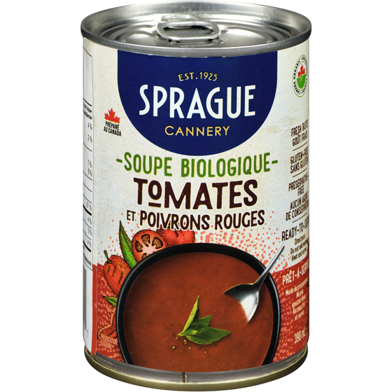 Sprague Tomates Et Poivrons Rouges Soupe Biologique 398 ml, 1,00 $/100ml