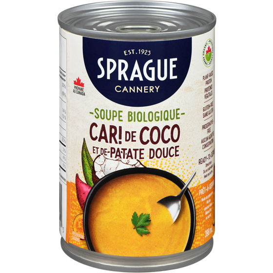 Sprague Cari De Coco Et De Patate Douce Soupe Biologique 398 ml, 1,00 $/100ml