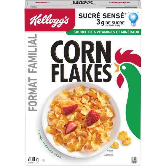 Kellogg’s Corn Flakes 600 g, 1,38 $/100g