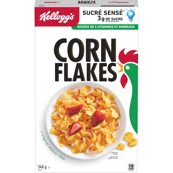 Kellogg’s Corn Flakes céréales 340 g, 1,03 $/100g
