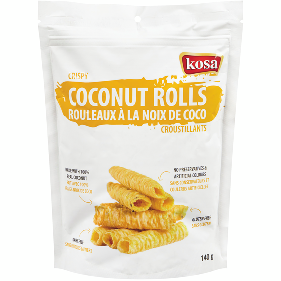 Kosa Rouleaux à la noix de coco croustillants 140 g, 3,57 $/100g
