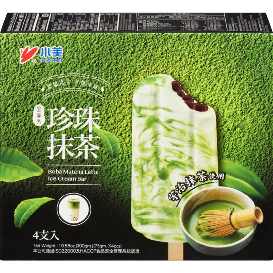 Shao Mei Frozen Dessert Bars - Matcha Latte Boba 280 ml, $3.39/100ml