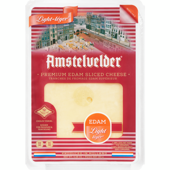 Amstelvelder Premium Edam Sliced Cheese Light 150 g, $6.66/100g