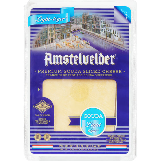 Amstelvelder Premium Gouda Sliced Cheese Light 150 g, $5.33/100g