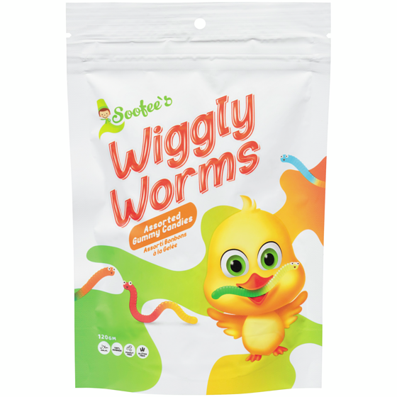 Soofee's Assorted Gummy Candies Wiggly Worms 120 g, $1.83/100g