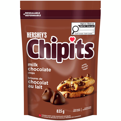 Hershey's Chipits Milk Chocolate Chips, 835G 835 g, $2.15/100g