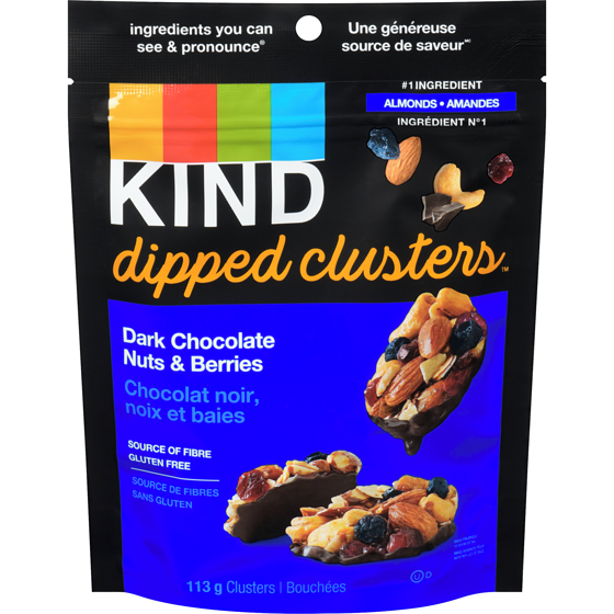 Kind Dipped ClustersMC Chocolat noir, noix et baies 113 g, 5,74 $/100g