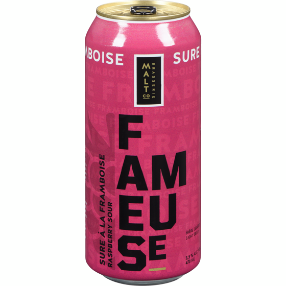 null Bière légère sure à la framboise fameuse (Pièce d’identité requise au moment du ramassage) 473 ml, 1,14 $/100ml