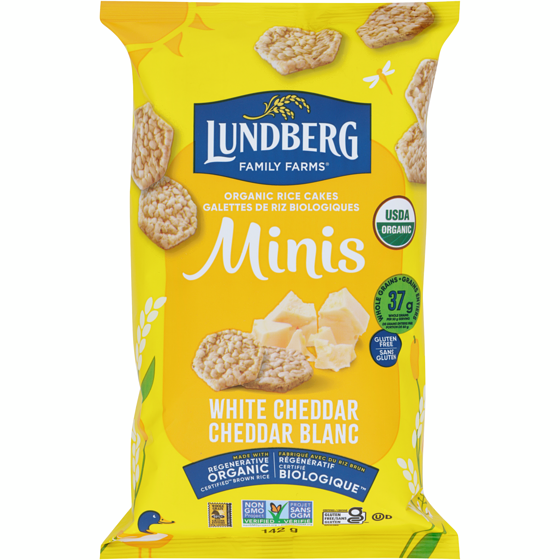 Lundberg Mini galettes de riz cheddar blanc avec arômes biologique 142 g, 5,63 $/100g