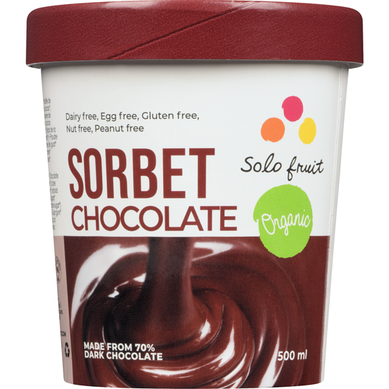 Solo Fruits Solf Org Chocolate Sorbet 500 ml, $1.40/100ml