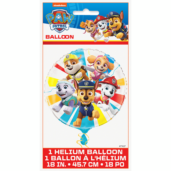 Unique 18" Pkg Paw Patrol Foil Balloon 1 ea, $4.00/1ea