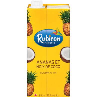Rubicon Boisson au jus d'ananas et de noix de coco 1 l, 0,25 $/100ml