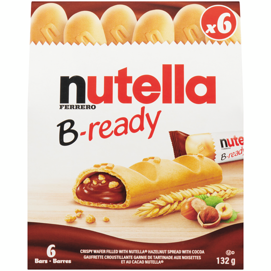 Nutella Gaufrette croustillante fourrée au délicieux NUTELLA, paquet de 6 barres 132 g, 4,54 $/100g
