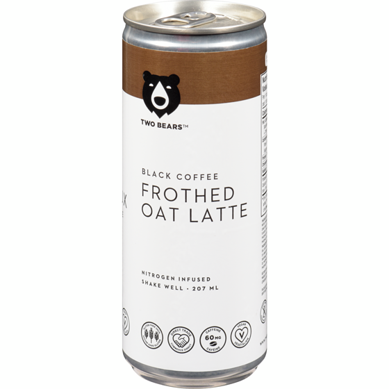 Two Bears Frothed Oat Latte Black Coffee 207 ml, $1.69/100ml