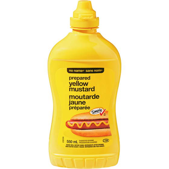 Sans Nom Moutarde jaune préparée 550 ml, 0,45 $/100ml