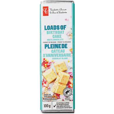 President's Choice Loads of Birthday Cake White Chocolate Dessert Bar 100 g, $3.50/100g