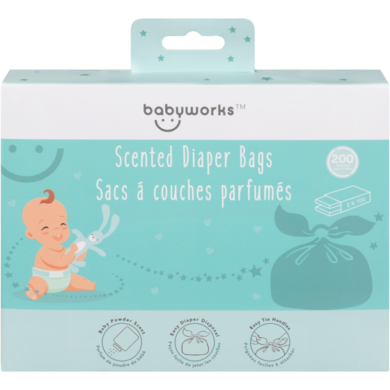 Babyworks Disposable Scented Diaper Bags - 200pk 200 ea, $0.04/1ea