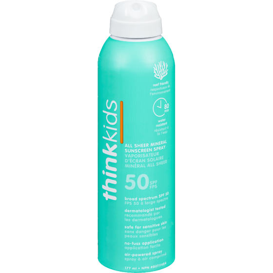 Thinksport Sunscreen Spray All Sheer Mineral, SPF 50 177 ml, $17.23/100ml