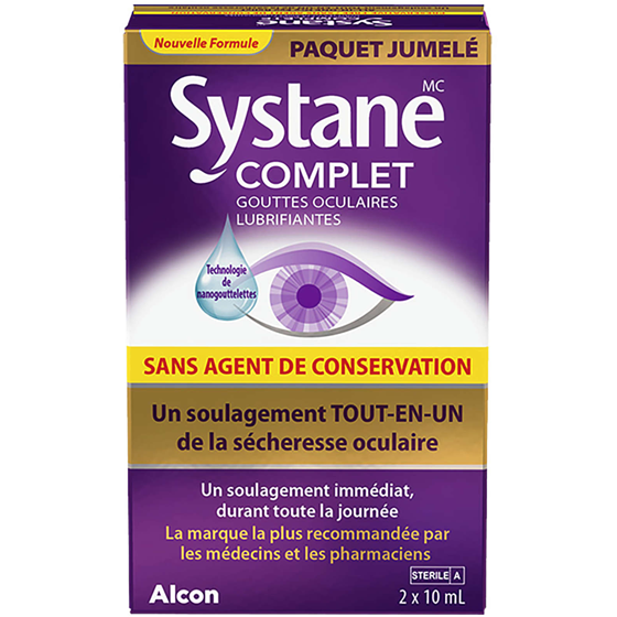 Systane Gouttes oculaires lubrifiantes complètes tout-en-un pour soulager la sécheresse, 2 pièces 20 ml, 162,50 $/100ml