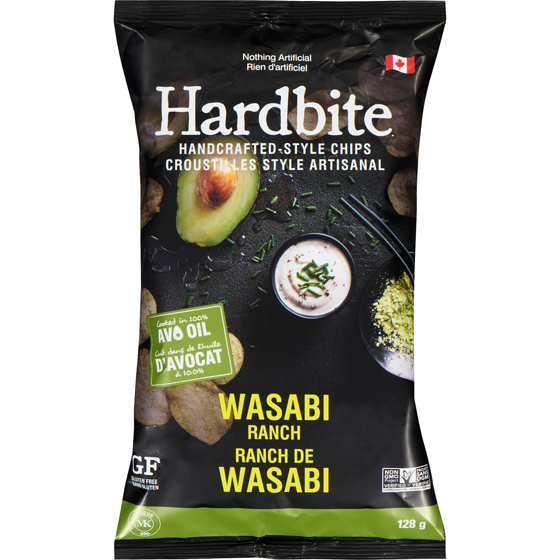 Hardbite Handcrafted-Style Chips Wasabi Ranch 128 g, $3.32/100g
