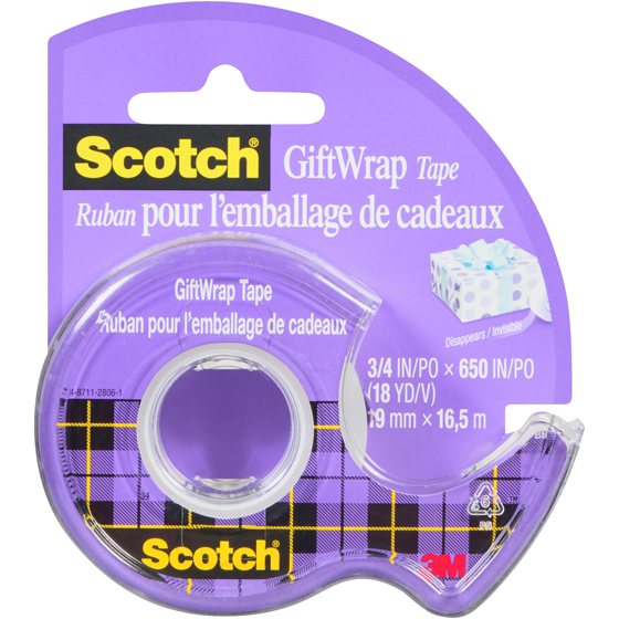 Scotch Ruban pour l’emballage de cadeaux ,  3/4 po x 650 po 1 ea, 4,00 $/1ch