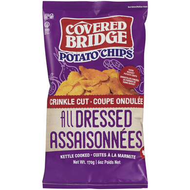 Covered Bridge Croustilles de pommes de terre ondulées assaisonnées 170 g, 2,35 $/100g