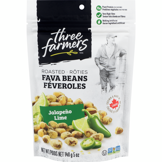 Three Farmers Fava Beans Roasted Jalapeño Lime 140 g, $3.21/100g