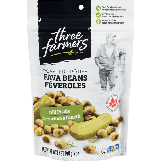 Three Farmers Collation aux Feveroles Cornichon a l'aneth 140 g, 3,21 $/100g