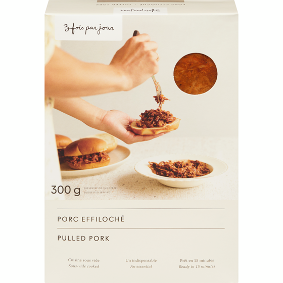 null Porc effiloché 305 g, 2,39 $/100g