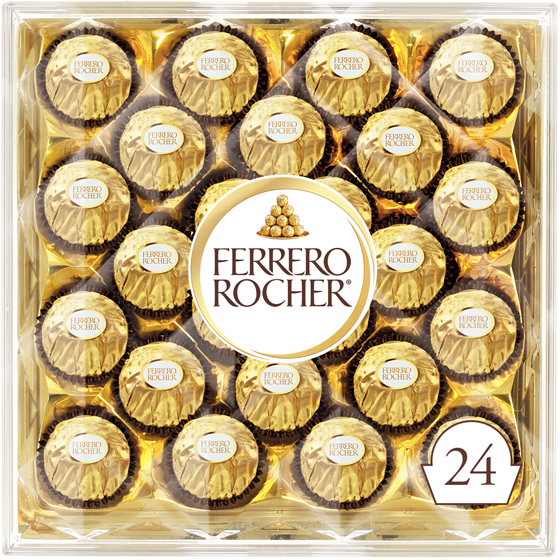 FERRERO ROCHER Fine Hazelnut Chocolate Gift Box, 24 Individually Wrapped Chocolates 300 g, $6.00/100g