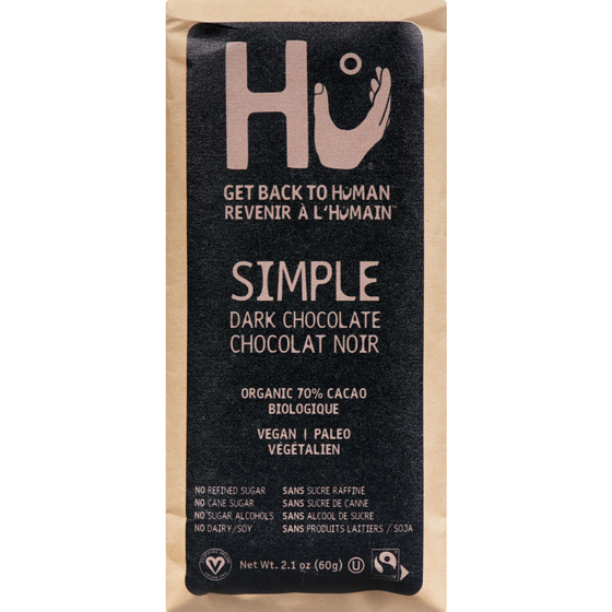 HU Dark Chocolate Simple 60 g, $14.98/100g