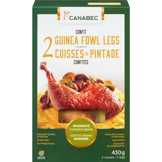 Gibiers Canabec Guinea Fowl Legs Confit 430 g, $5.35/100g