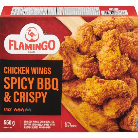 Flamingo Chicken Wings Spicy Bbq & Crispy 550 g, $3.09/100g