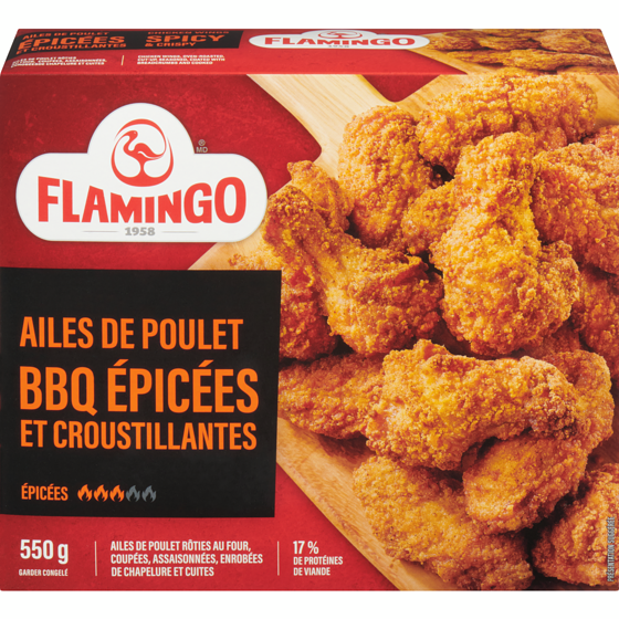 Flamingo Ailes de poulet bbq épicées et croustillantes 550 g, 3,09 $/100g